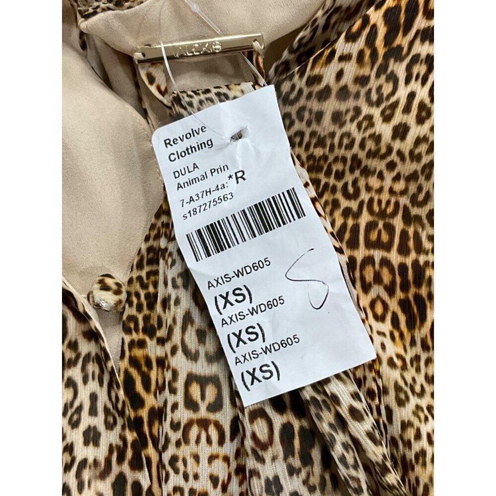 Alexis Dula Dress in Animal Print XSmall New Womens Faux Wrap Mini - Picture 7 of 16